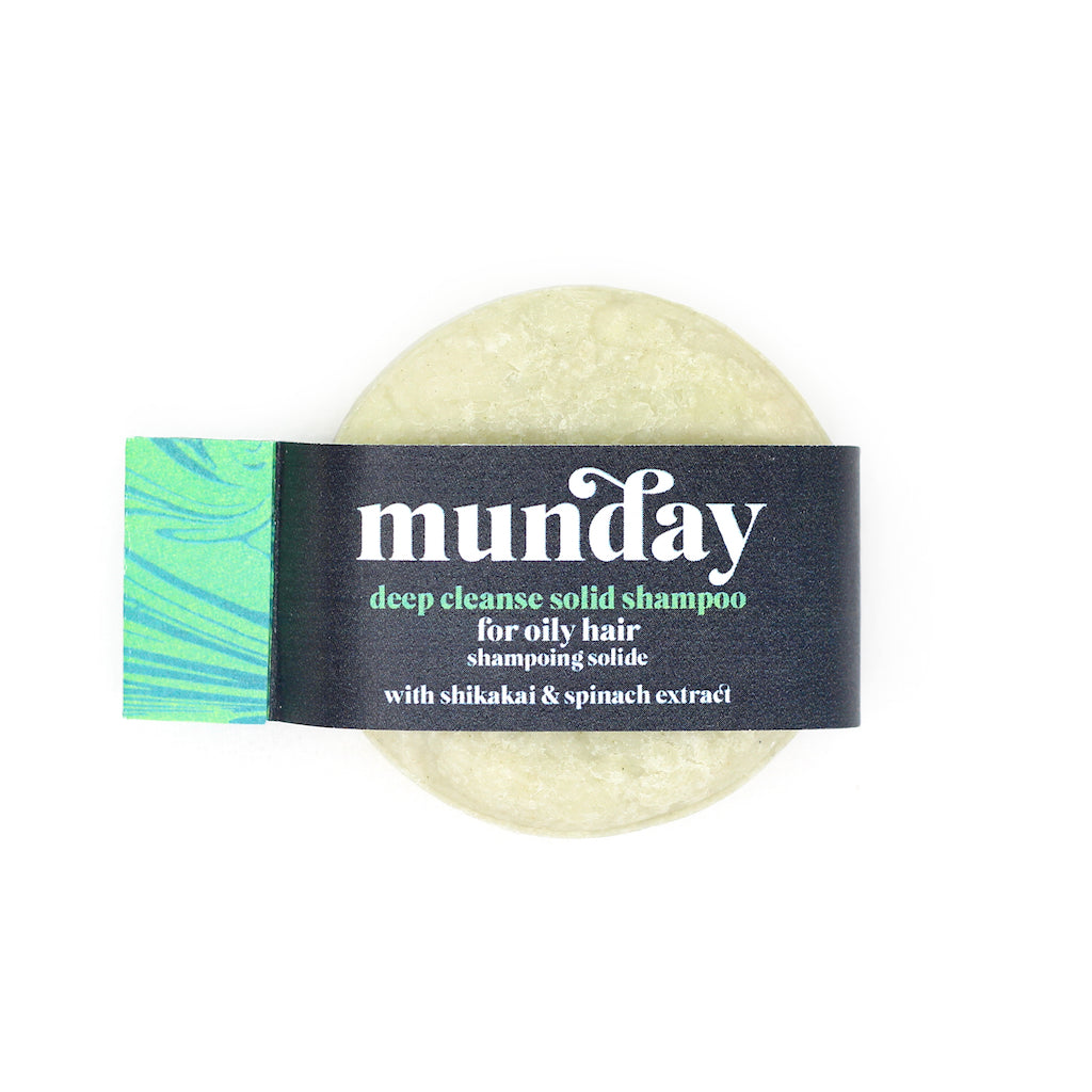 Deep cleanse solid shampoo for oily hair with shikakai and spinach extract