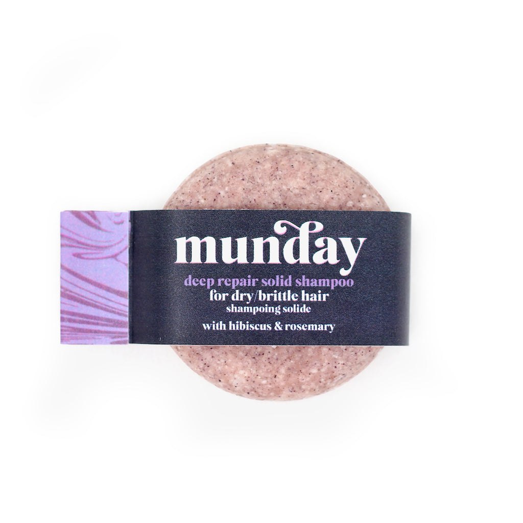 Deep repair solid shampoo for dry/brittle hair with hibiscus and rosemary