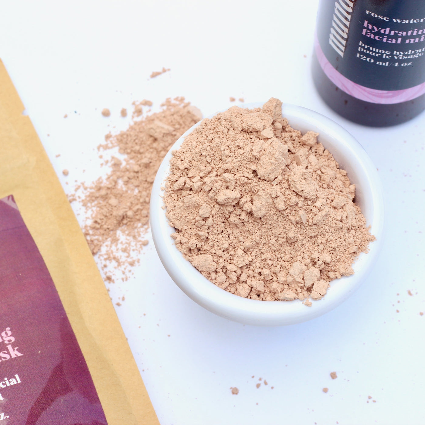 Hydrating Face Mask with pink clay, kaolin, rose petals, hibiscus and rose essential oil