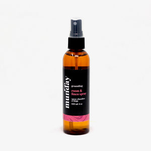 Grounding Room & Linen Spray with ylang ylang, rose geranium, frankincense and sandalwood